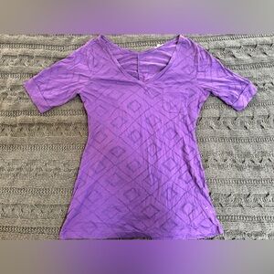 Maurices Purple Geometric V-Neck Tee Women's XL